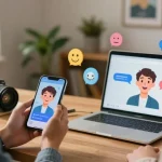 Users engaging with Crush on AI, showcasing interaction with digital avatars in a cozy tech environment.